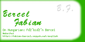 bercel fabian business card